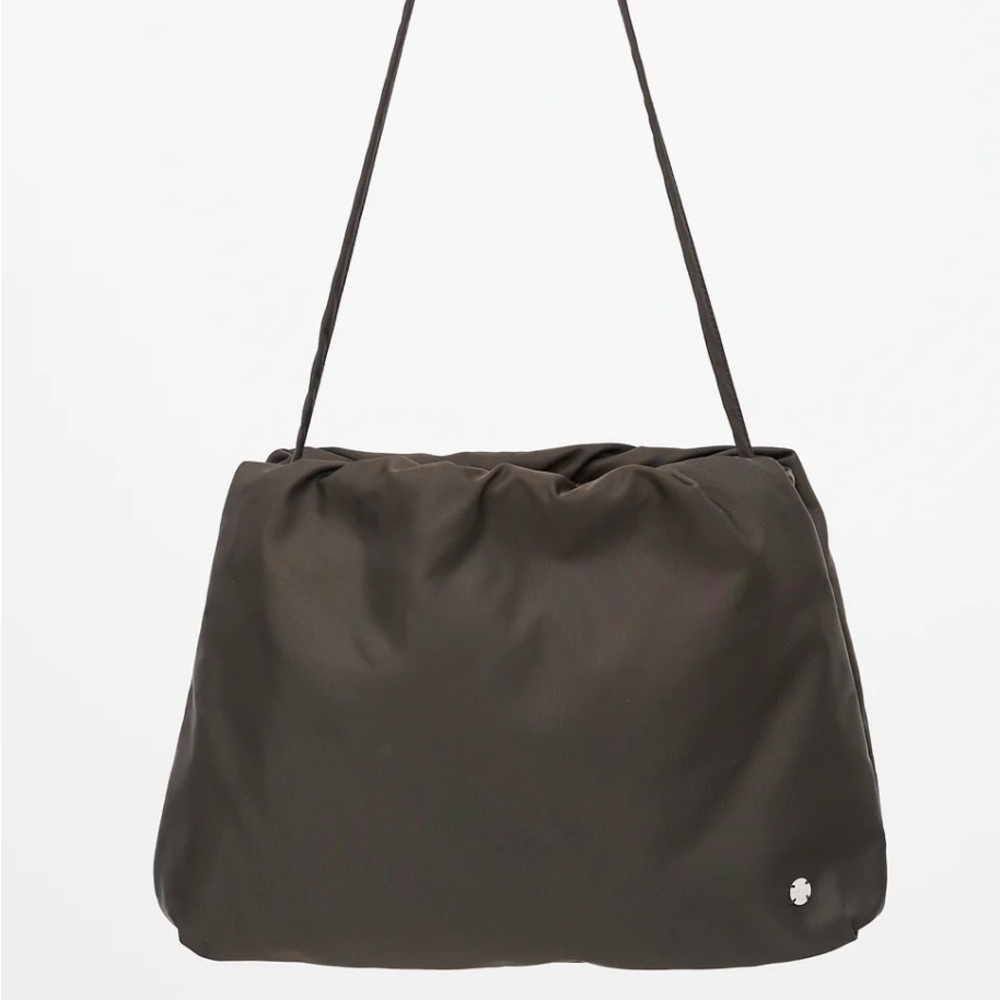 The Row Brown Nylon Bourse Shoulder Bag
